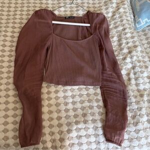 Zara Dusty Rose Long Sleeve Blouse